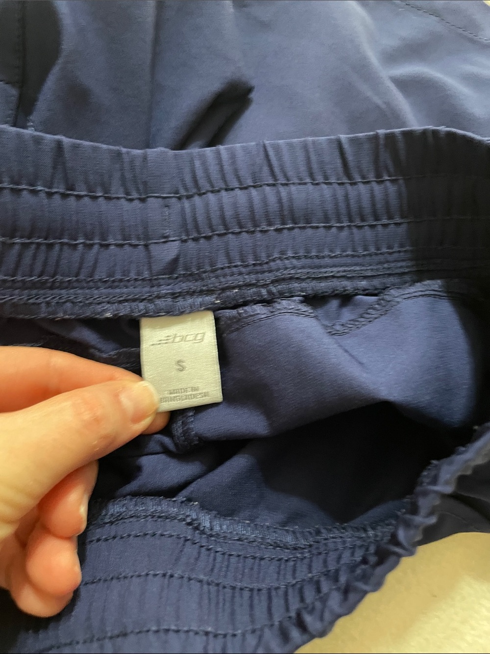 Bcg Navy Elastic Waist Athletic Shorts with Pockets - Picture 3 of 4